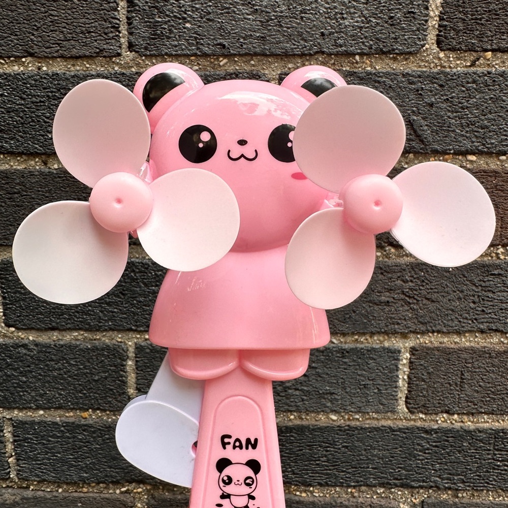 Panda Fan! Pink, Hand-Powered, Loud-ish